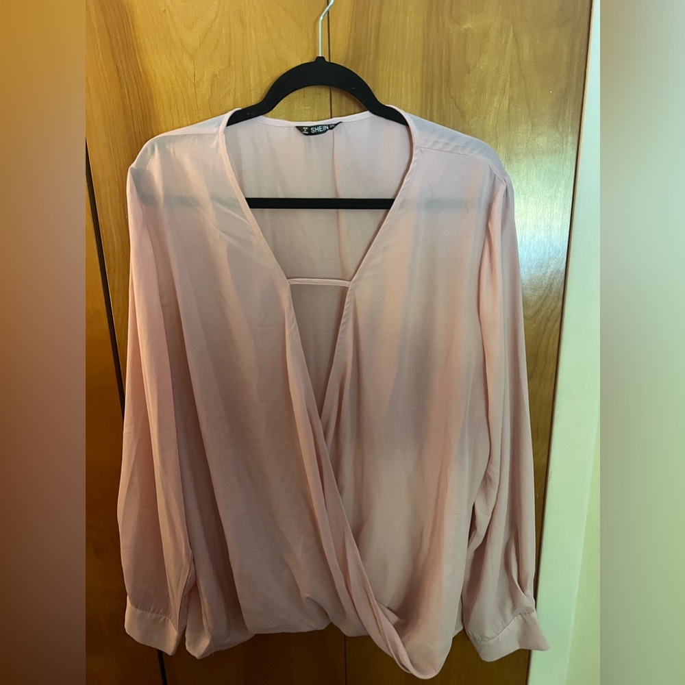 Shein light pink blouse size 2x